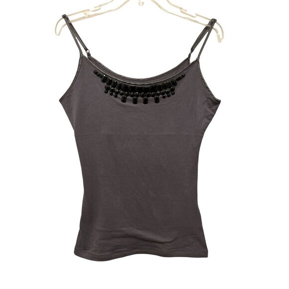 Women's Med Yummie Tummie tank top crystals adjustable straps taupe color - Picture 1 of 8